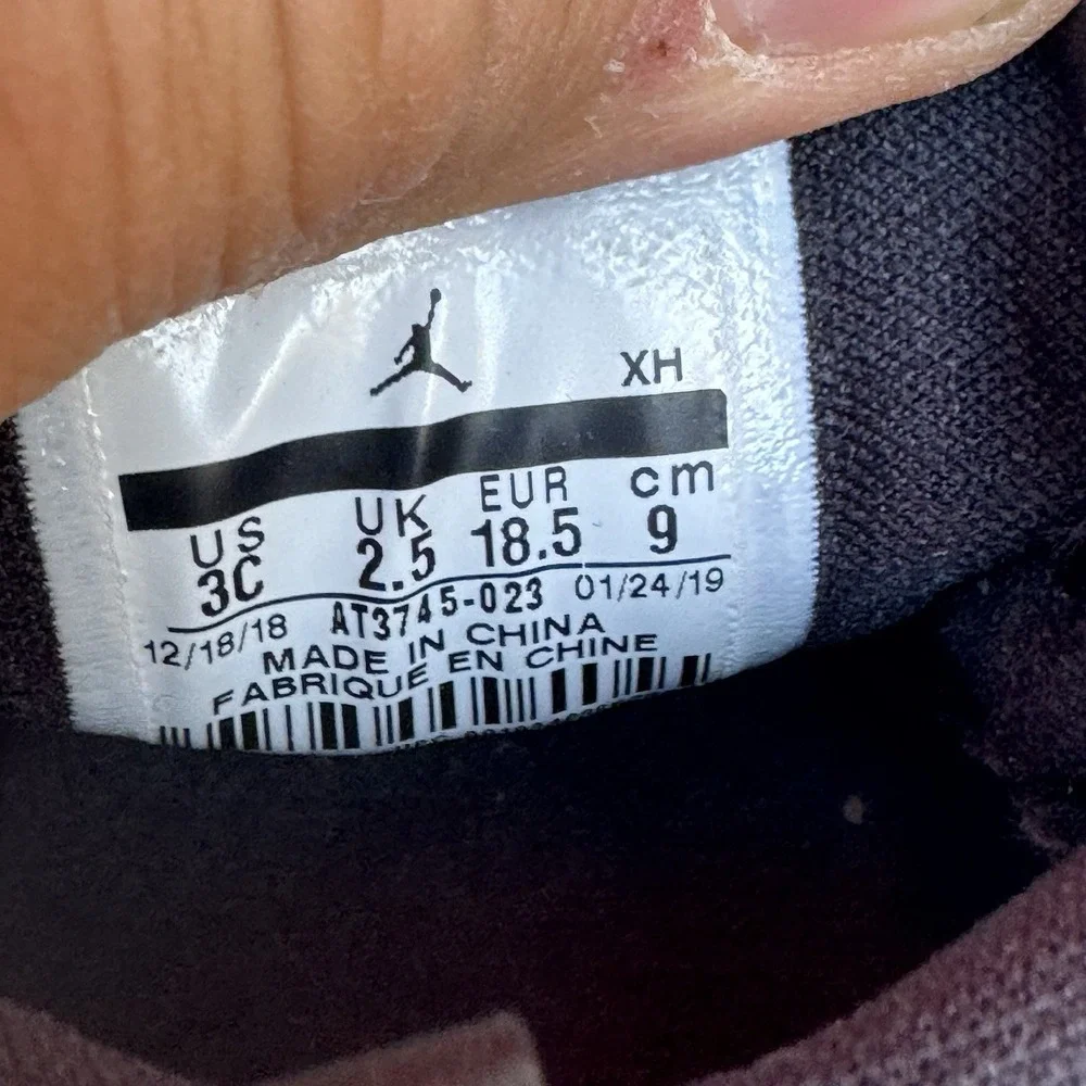 Size 3c -‎ Nike Air Jordan 1 Bootie CB 'Banned' Black/Varsity Red AT3745-023